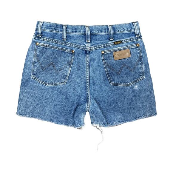 Wrangler Pants - Vintage Wrangler Reworked Cutoffs Denim Shorts 30 High Waisted Distressed